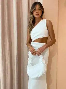 Sir The Label Clemence One Shoulder Midi Dress White Size AU 10 for rent on The Volte - image 2