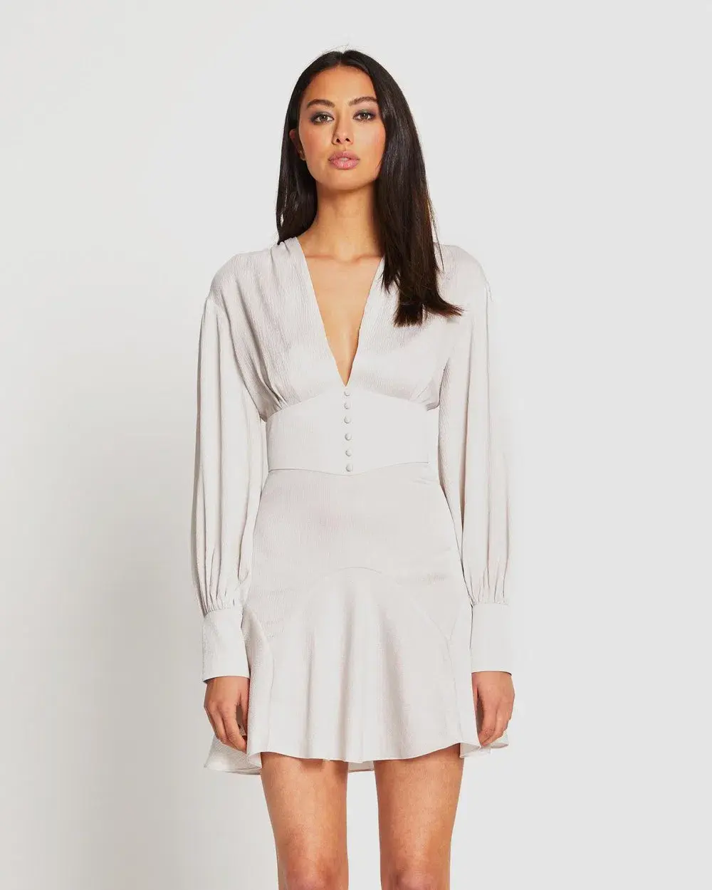 Alice McCall Stone Mexicola Mini Dress Grey Size AU 12 for rent on The Volte - main image