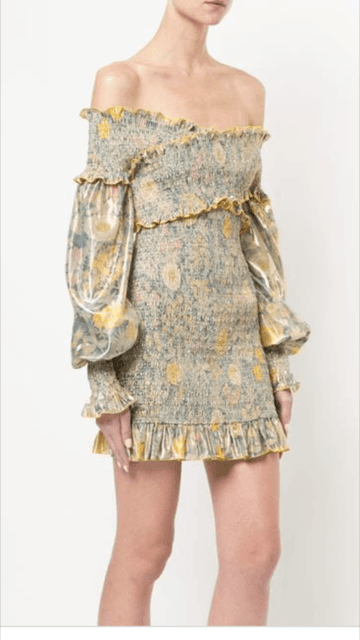 Alice McCall Higher Love Dress Blue & Gold Size 6 for rent on The Volte - main image