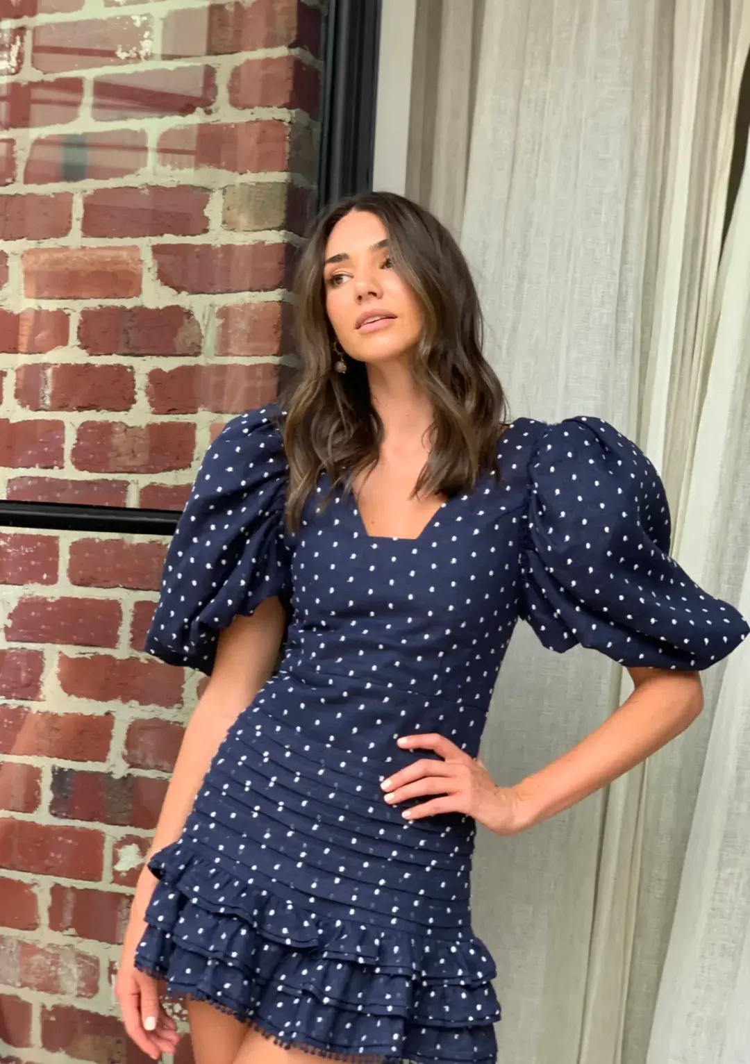 Mackenzie Mode Pandora Mini Dress Navy Size 6 for rent on The Volte - main image