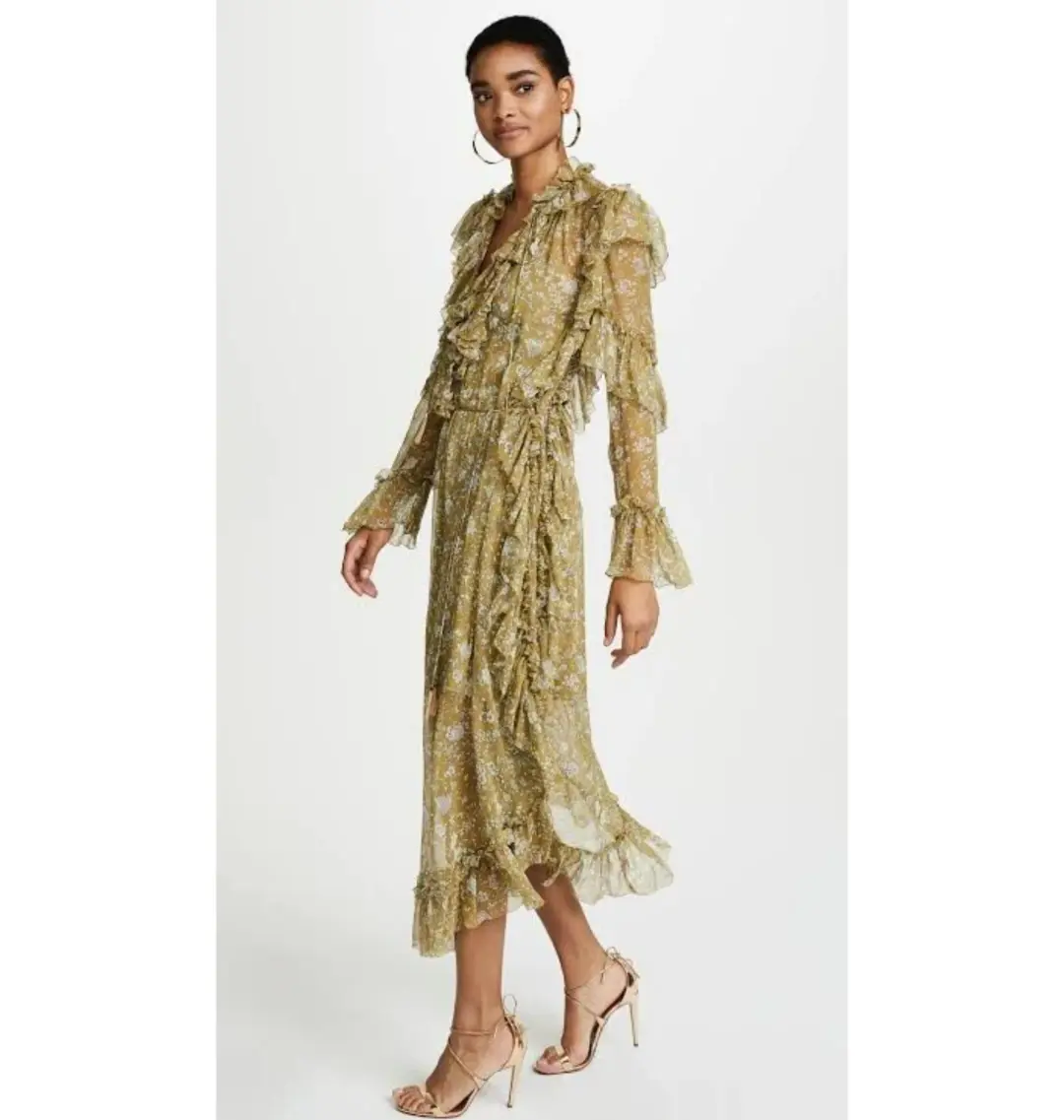 Zimmermann Rife Ruffle Midi Dress Floral Size 1 / AU 10 for rent on The Volte - main image