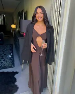 One Mile the Label Sammy Maxi Dress in Cocoa Brown Size M for rent on The Volte - image 3