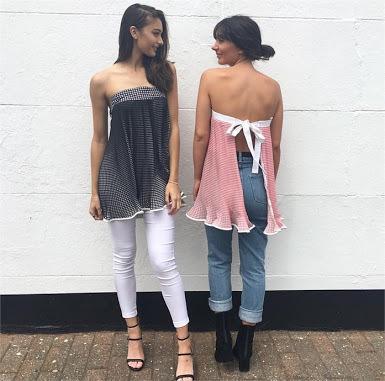 By Johnny Iris Pleat Strapless Tie Top Black Size 8 for rent on The Volte - main image