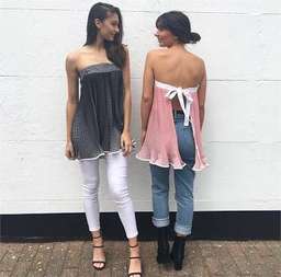 By Johnny Iris Pleat Strapless Tie Top Black Size 8 for rent on The Volte - image 3