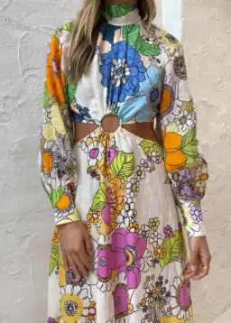 Alemais Farrah Cut Out Midi Dress Print Size 8 for rent on The Volte - image 3