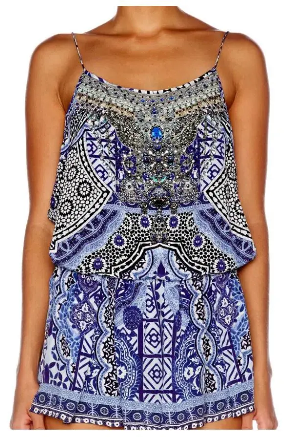 Camilla Under the Medina Moon Playsuit Print Size XS / Au 8 for rent on The Volte - main image