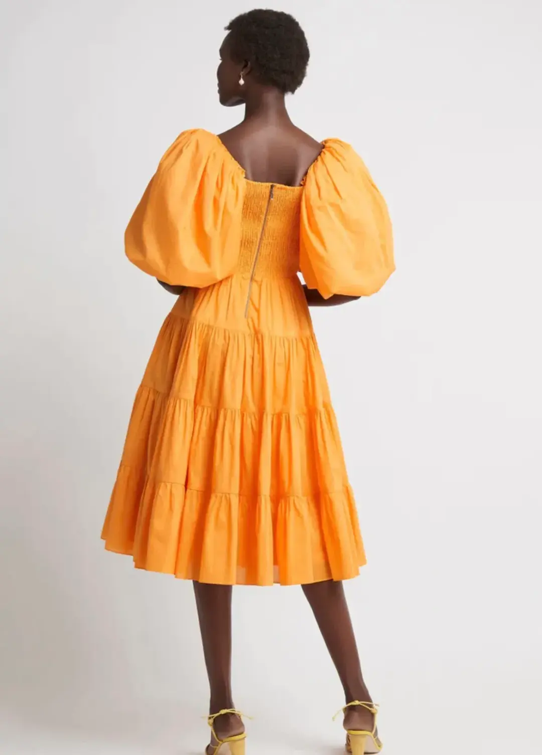 Aje Cherished Midi Dress in Mandarin Size 8 / S for rent on The Volte - main image