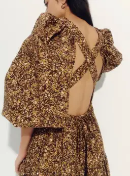 Shona Joy Lilou Pin Tuck Cross Back Midi Dress Floral Size 8 / S for rent on The Volte - image 2