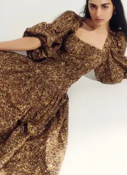 Shona Joy Lilou Pin Tuck Cross Back Midi Dress Floral Size 8 / S for rent on The Volte - image 3