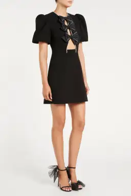 Rebecca Vallance Katie Bow Mini Dress Black Size 8 for rent on The Volte - image 2