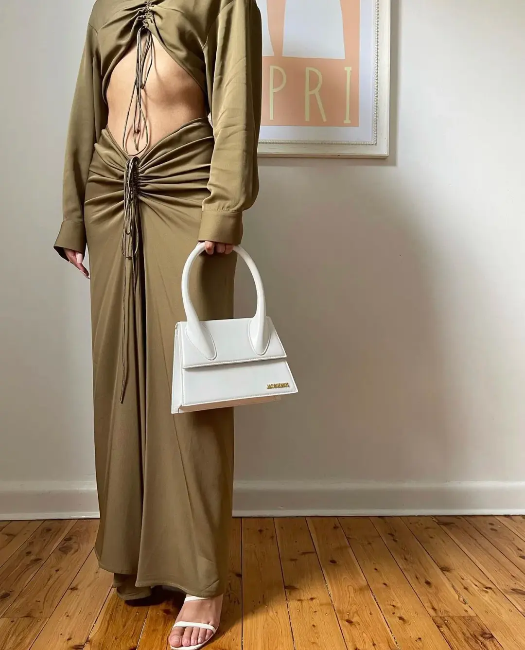 Christopher Esber Ruched Disconnect Shirt Dress Green Size AU 8 for rent on The Volte - main image