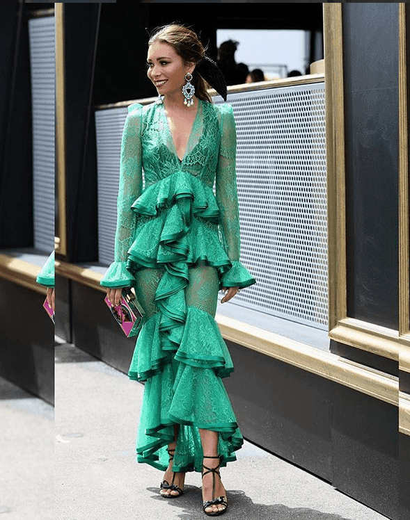 Nicola Finetti Maia Green Dress Sz 10 for rent on The Volte - main image