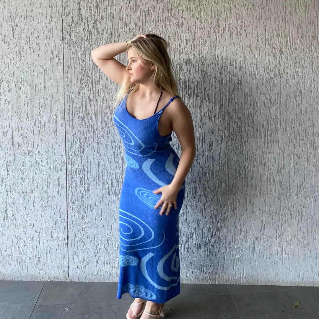 House of Sunny Hockney Dress Blue Size AU 8 for rent on The Volte - main image