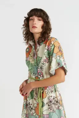 Alemais Farrah Shirtdress Cream Size AU 12