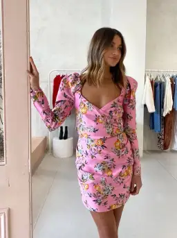 Bec & Bridge Peony Party Mini Dress Pink Size AU 8 for rent on The Volte - image 1