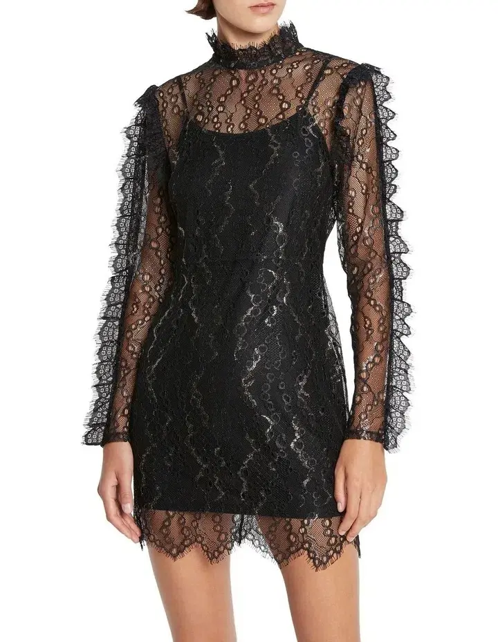 Sass & Bide Another Night Mini Dress Black Size AU 12 - Image 4