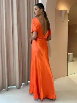 Dominique Healy Adaline Dress in Melon Orange Size 6