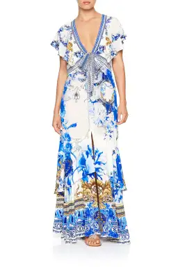 Camilla Saint Germaine Tie Front Maxi Dress with Split Size 8 for rent on The Volte - image 1