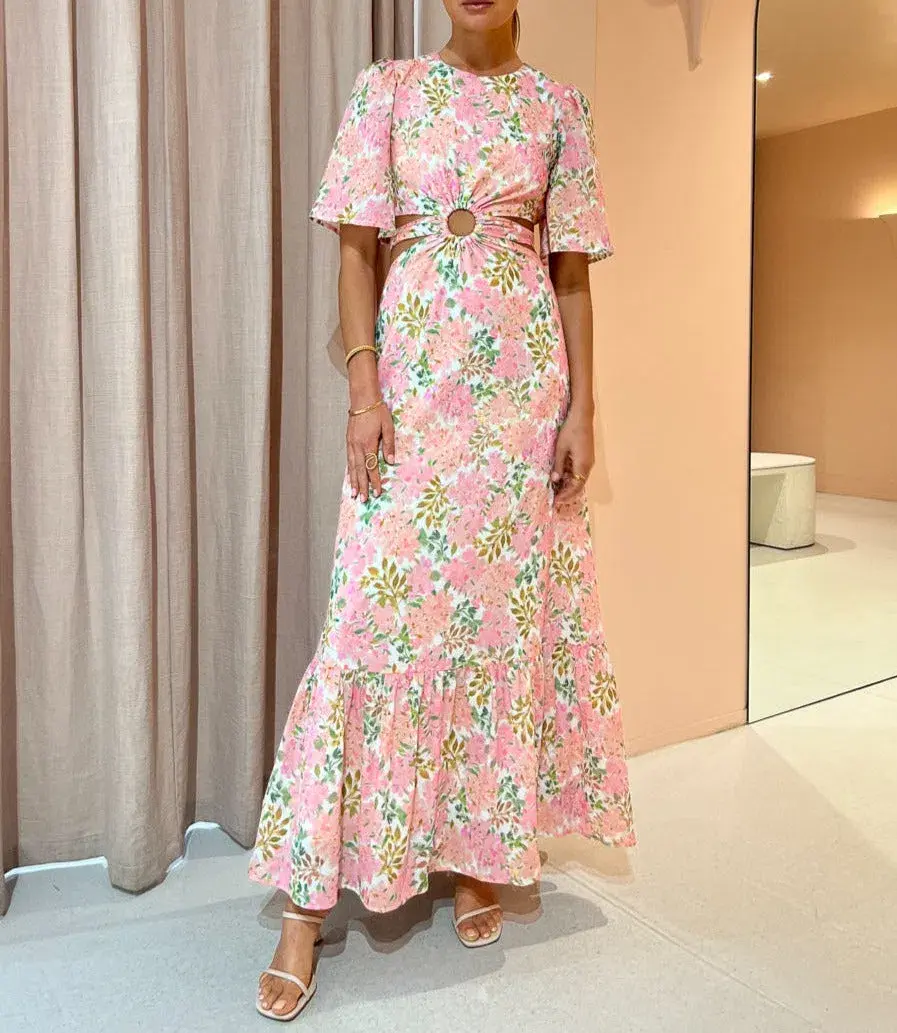 Hansen & Gretel Flores Dress in Watercolour Floral Size 10 for rent on The Volte - main image