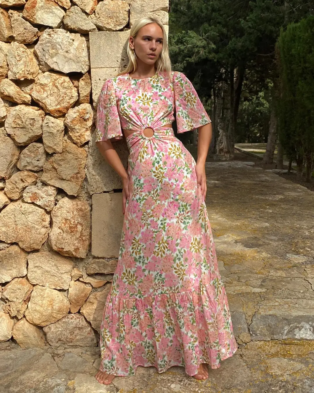Hansen & Gretel Flores Dress in Watercolour Floral Size 10 for rent on The Volte - main image