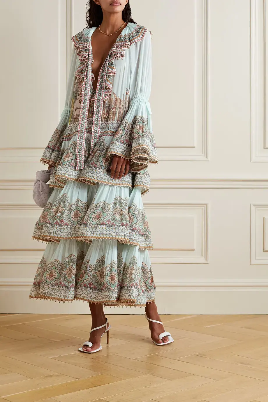 Zimmermann Kaleidoscope Gathered Midi Dress Print Size 4 / Au 16 for rent on The Volte - main image