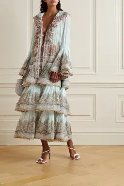 Zimmermann Kaleidoscope Gathered Midi Dress Print Size 4 / Au 16 for rent on The Volte - image 1