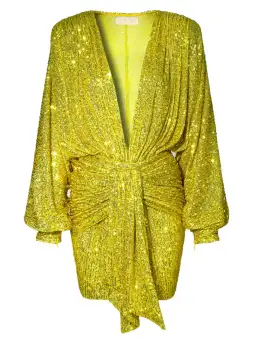 Aggi Sequin Mini Dress Bright Lime Size L / Au 10 for rent on The Volte - image 3