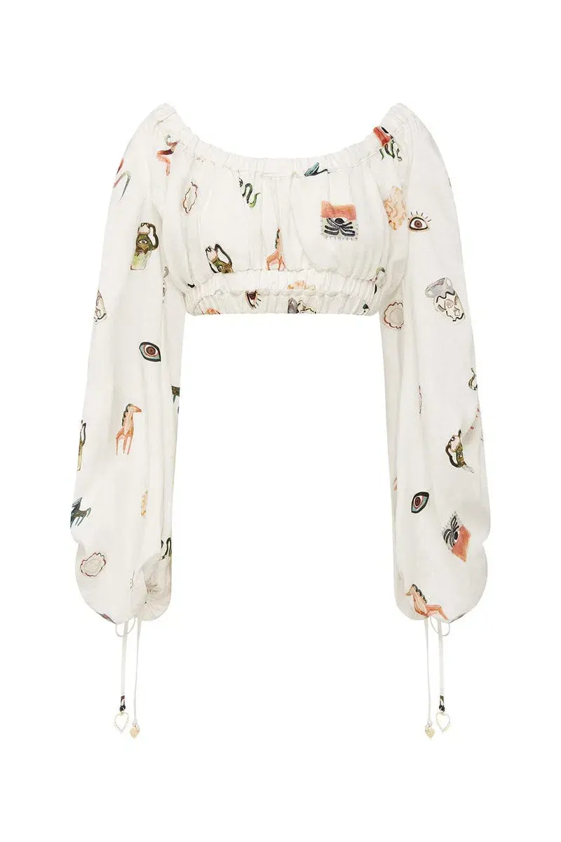 Alemais Hera Top Print Size 6 for rent on The Volte - main image