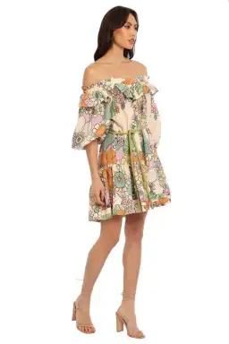 Alemais Exclusive Farrah Ruffle Mini Dress Print Size 6 for rent on The Volte - image 2