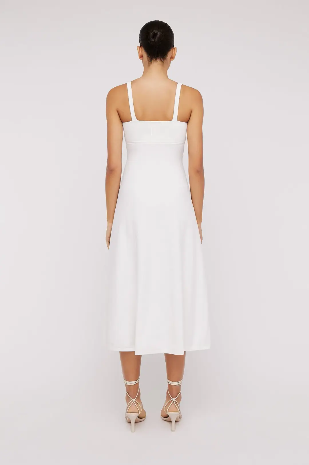 Scanlan Theodore Crepe Knit Square Neck Dress White Size S/Au 8 for rent on The Volte - main image