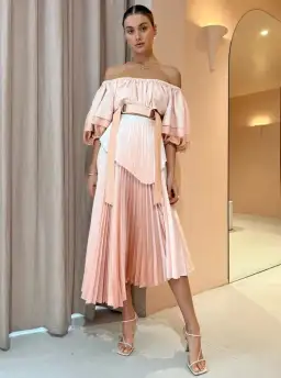 Acler Barnard Top & Skirt Set Blush Size 10 for rent on The Volte - image 1