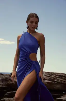 Sonya Moda Nour Cobalt Maxi Dress in Blue Shimmer Size 10 / M for rent on The Volte - image 3