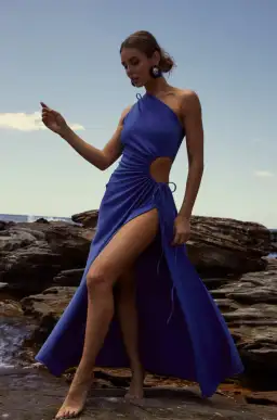 Sonya Moda Nour Cobalt Maxi Dress in Blue Shimmer Size 10 / M for rent on The Volte - image 2