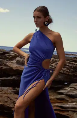 Sonya Moda Nour Cobalt Maxi Dress in Blue Shimmer Size 10 / M for rent on The Volte - image 4