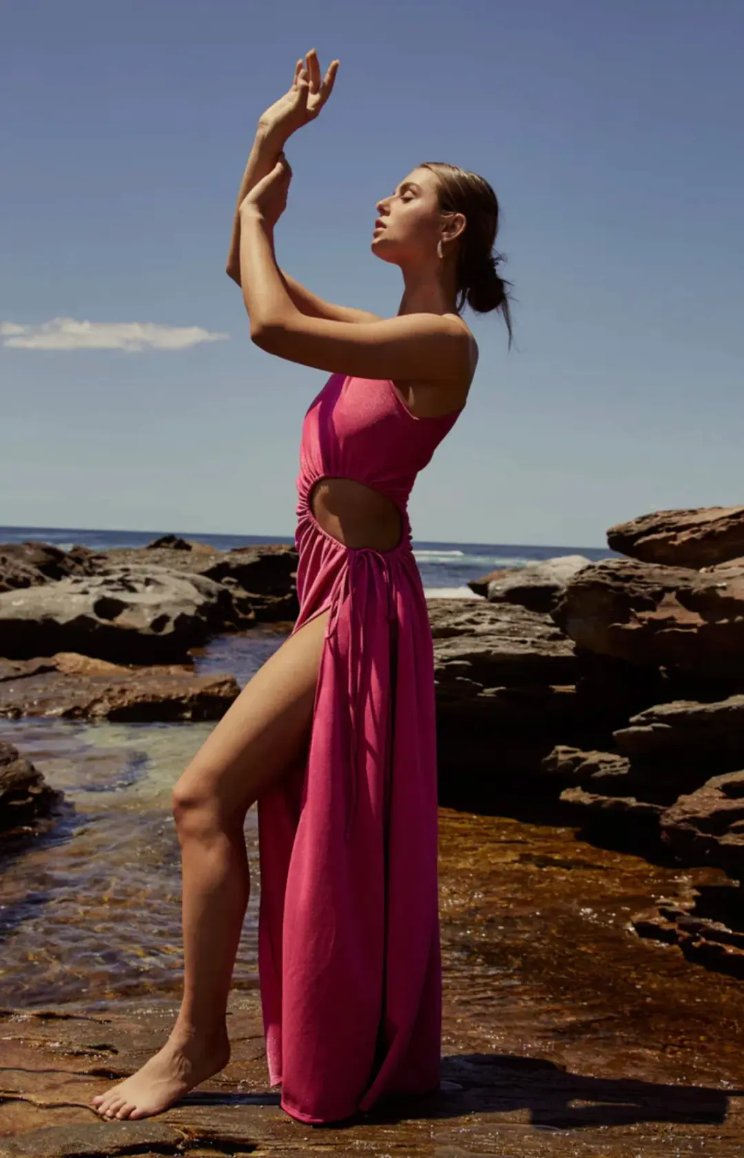 Sonya Moda Nour Maxi Dress in Pink Shimmer Size 12 / L for rent on The Volte - main image