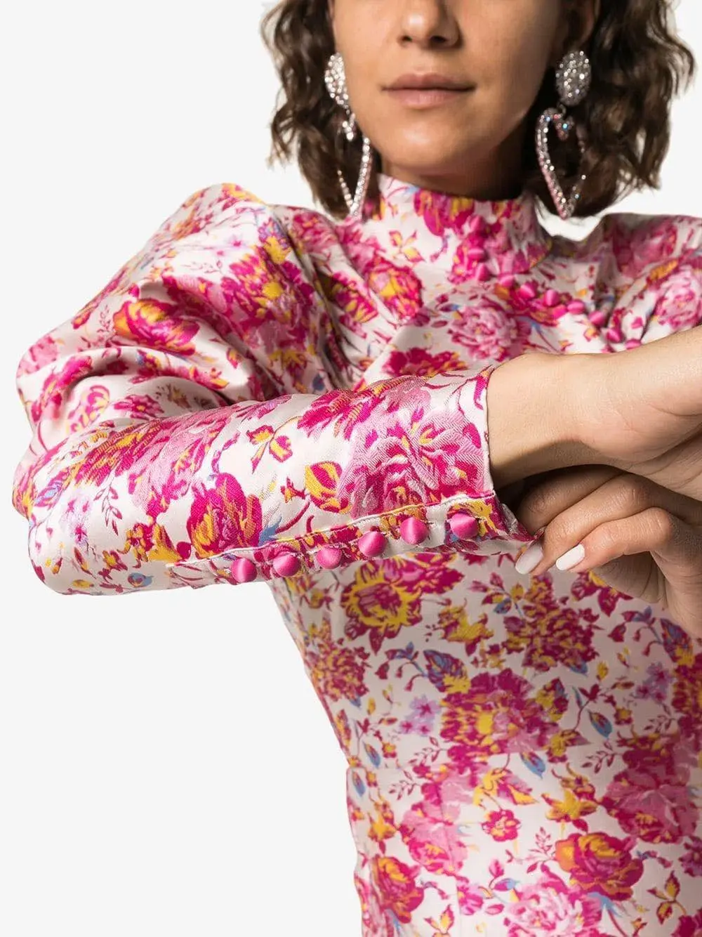 Rotate Birger Christensen Number 1 Raspberry Rose Mini Dress Floral Size 10 for rent on The Volte - main image