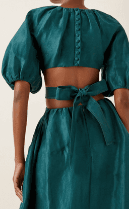 Aje Mimosa Cutout Midi Dress Emerald Size 8 for rent on The Volte - image 2