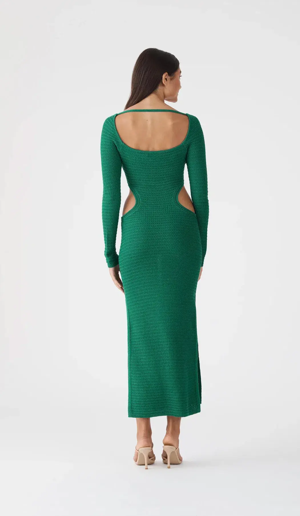 San Sloane Noelle Crochet Knit Midi Dress Green Size AU 6 for rent on The Volte - main image