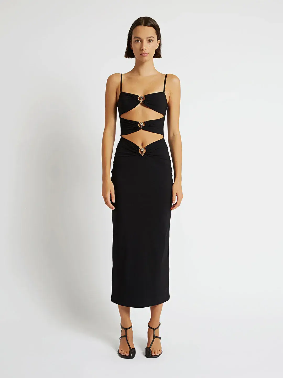 Christopher esber pierced orbit column dress Black Size AU 8 for rent on The Volte - main image