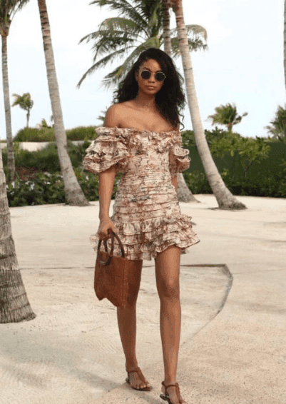 Zimmermann Painted Hearts Folds Mini Dress Peach Tapestry Size 1 / AU 10 for rent on The Volte - main image