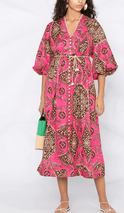 Zimmermann Lulu Plunge Midi Dress Size 10