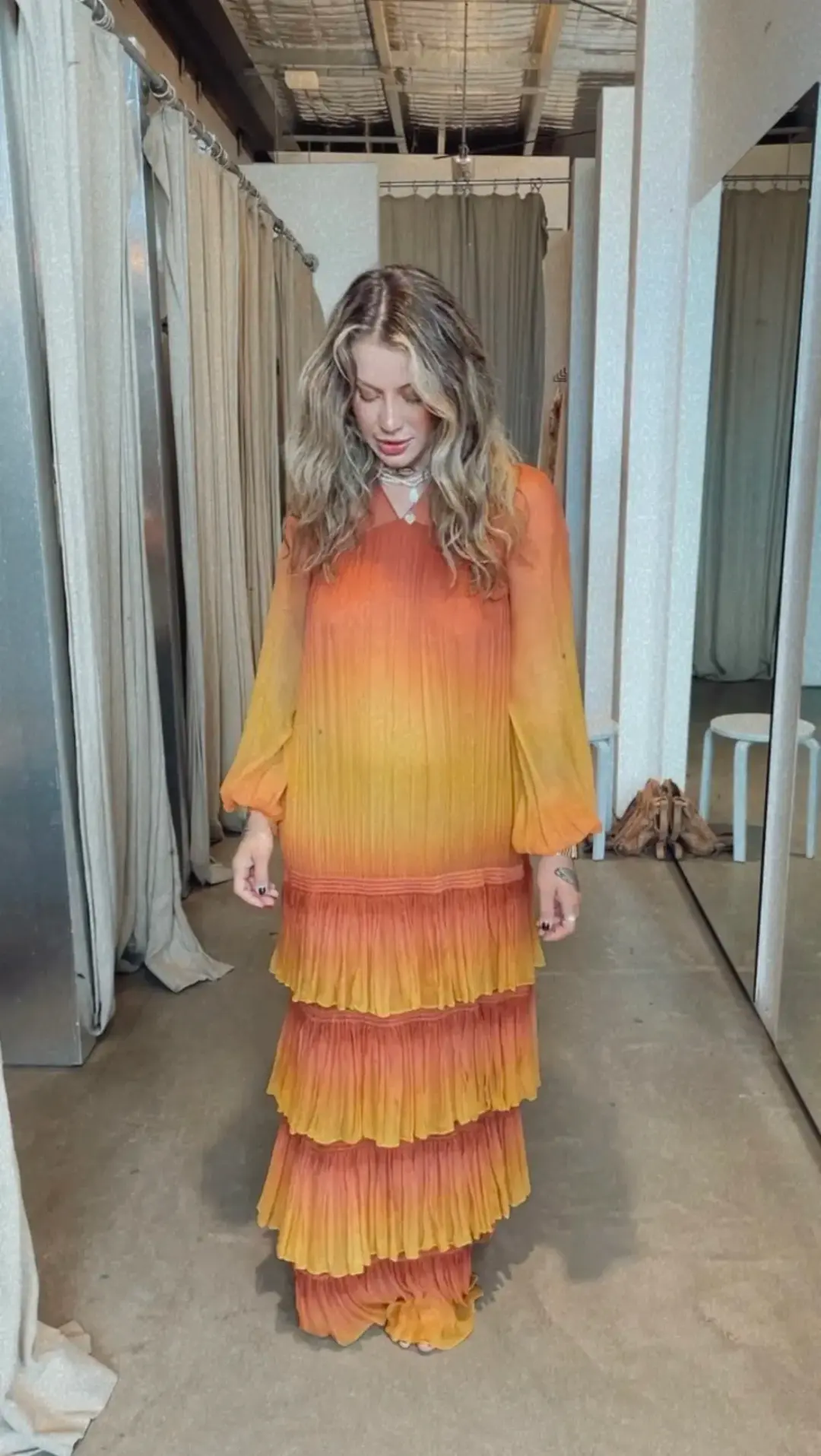 Zimmermann Postcard Tiered Gown Ombre Sunshine Size 1 / AU 10 for rent on The Volte - main image