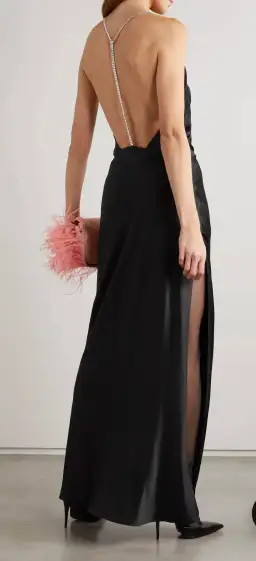 Michael Lo Sordo Hudson Bias Crystalline Maxi Dress Black Size 8 for rent on The Volte - image 4
