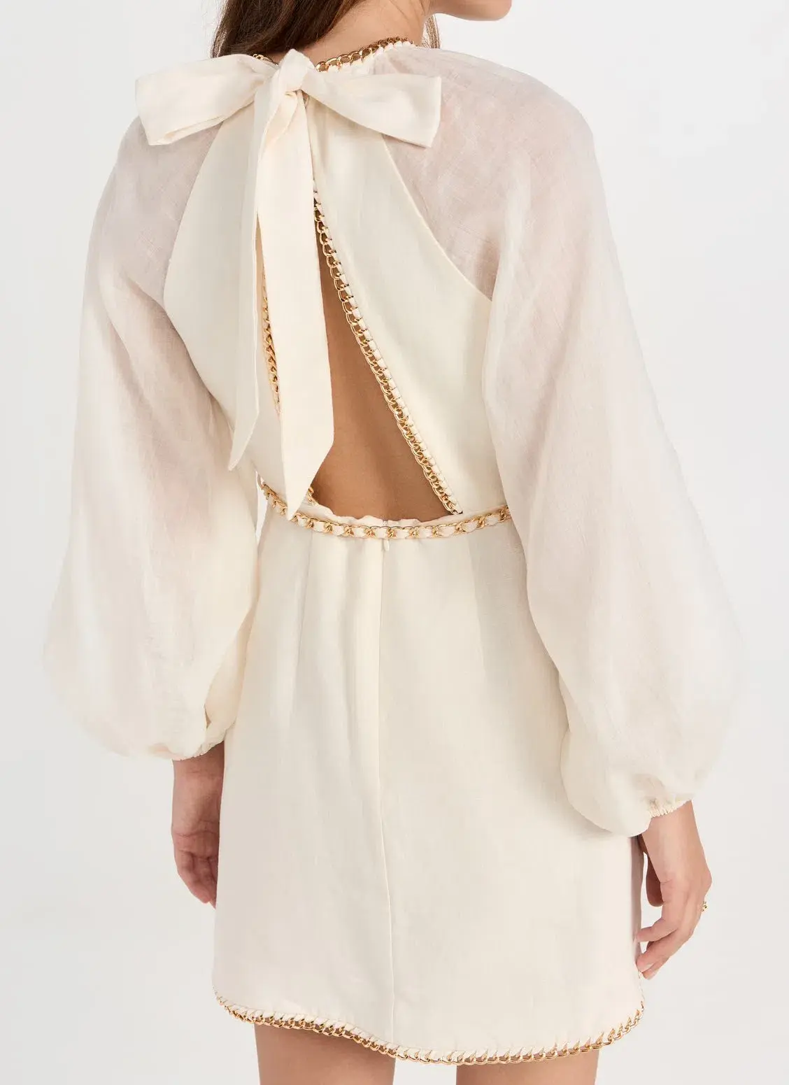 Zimmermann Rouleau Chain Mini Dress Pearl Size 0 / Au 8 - Image 2