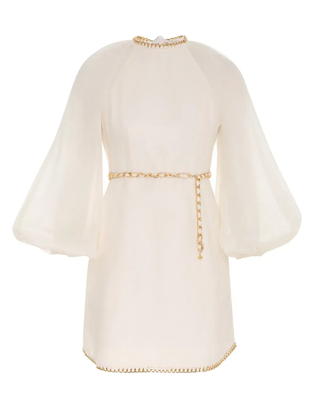 Zimmermann Rouleau Chain Mini Dress Pearl Size 0 / Au 8 for rent on The Volte - main image