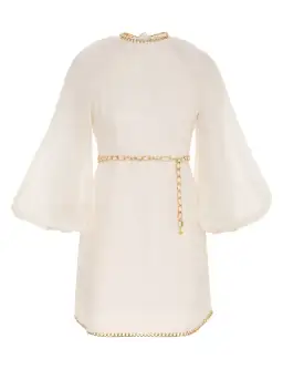 Zimmermann Rouleau Chain Mini Dress Pearl Size 0 / Au 8 for rent on The Volte - image 3