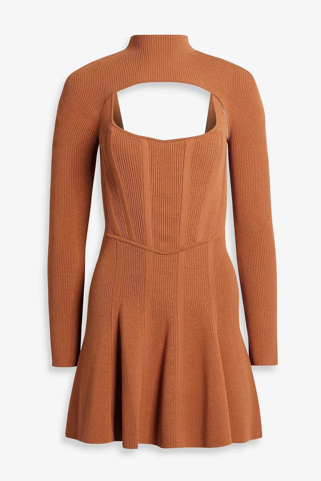 Dion Lee Stirrup Corset Mini Dress Tan Size 12 for rent on The Volte - main image