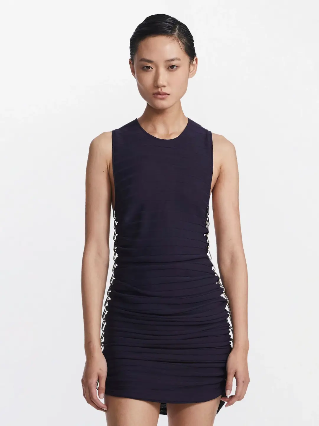 Dion Lee Mirror Chain Navy Mini Dress Size S/Au 8 for rent on The Volte - main image