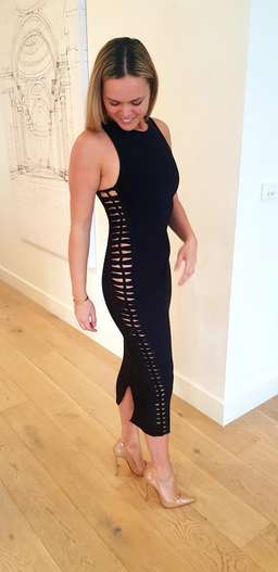 House of CB Martinique Bandage Midi Dress Black Size 8 for rent on The Volte - image 4