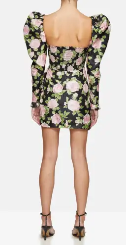 Alessandra Rich Ruffled Silk Taffeta Mini Dress Floral Size 6 for rent on The Volte - image 3